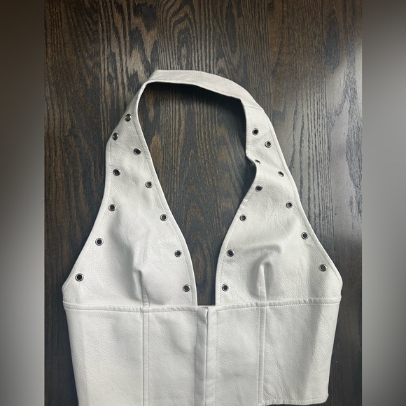 Princess Polly Palladia Pu Jordy White Corset Top Size 6 NWT - Picture 9 of 9